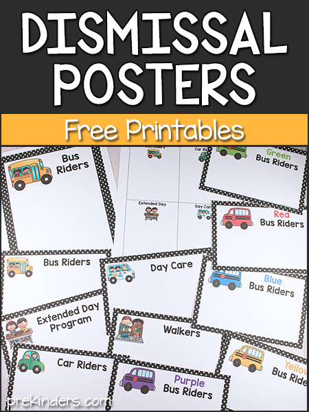 Dismissal Transportation Posters