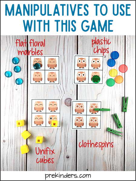 Manipulatives to use with the Owl Same & Different Game