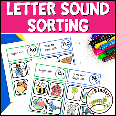 pre k reading printables Letter Sound Sorting