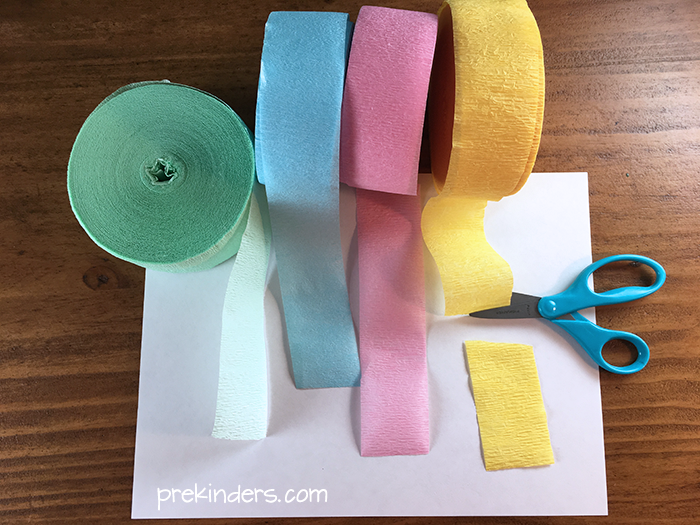 Spring Art with Crepe Paper Party Streamer
