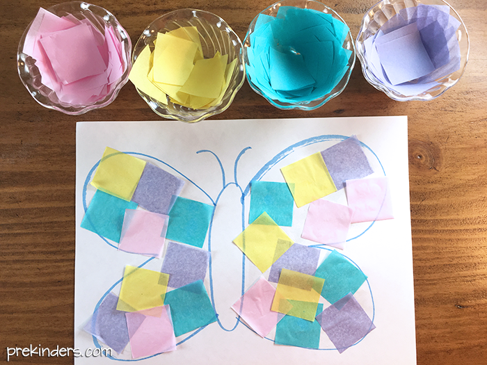 Tissue Squares for Spring Art: Preschool, Pre-K