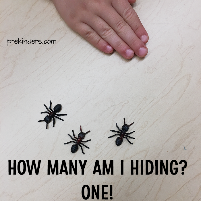hide one ant, and 3 are left