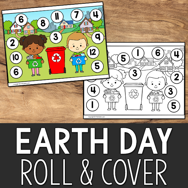 Earth Day Roll & Cover Printable Math Game