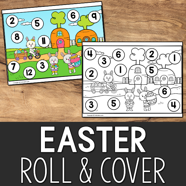 Easter Roll & Cover Printable Math Game