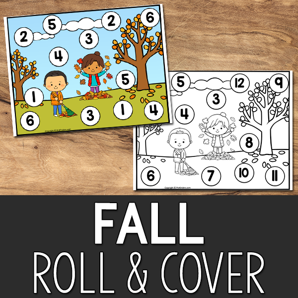 Fall Roll & Cover Game: Math Printable