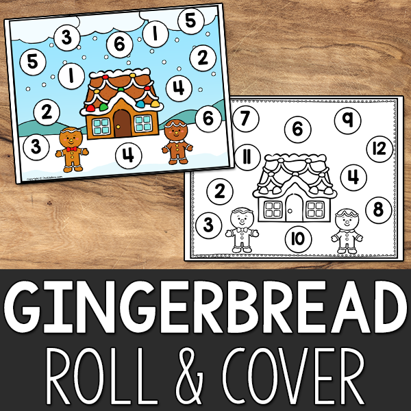 Gingerbread Roll and Cover printable dice game