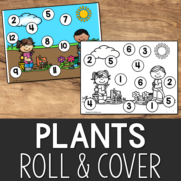 Plants Roll & Cover Printable Math Game
