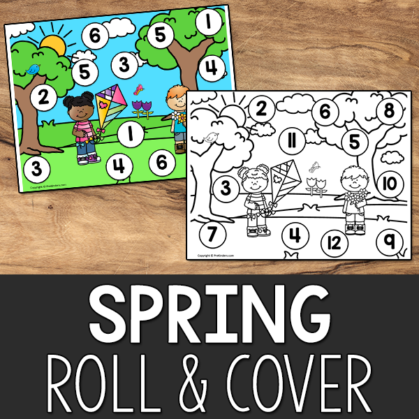 Spring Roll & Cover Printable Math Game