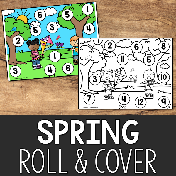 FREE Spring Roll and Cover Math Activity - The Kindergarten Connection