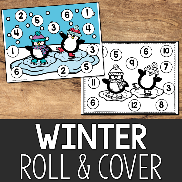 Winter Roll and Cover printable game