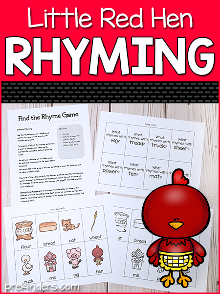 Little Red Hen: Printable Rhyming Game