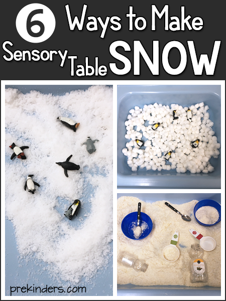 How to Make Pretend Snow in the Sensory Table for Preschool - PreKinders
