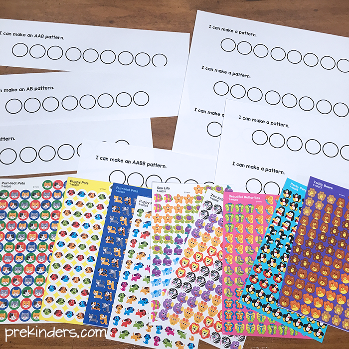 pattern printable sheets with chart stickers