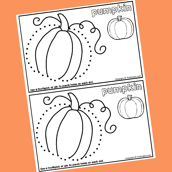 Fall Fine Motor Toothpick Punch Printable