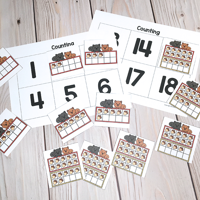 Squirrel Counting Printable