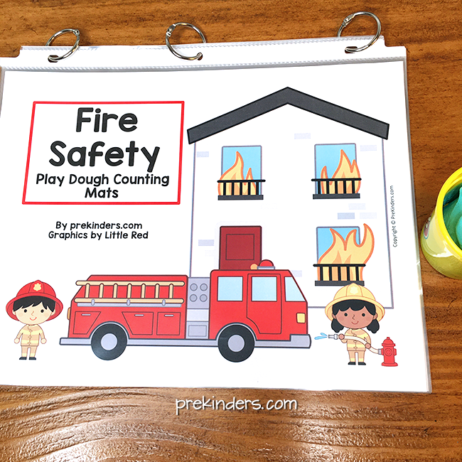 fire safety play dough counting mats printable