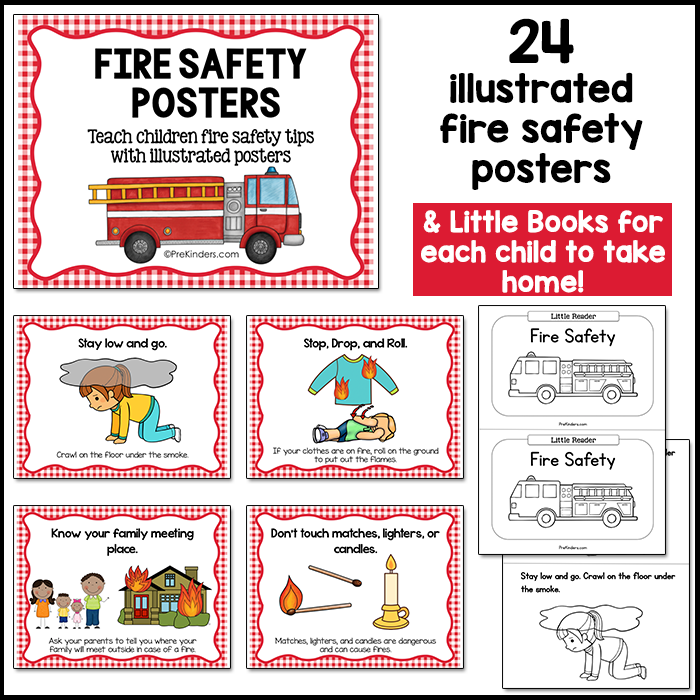 Fire Safety Posters for Preschool & Kindergarten