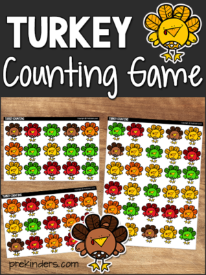 Turkey Counting Game: Free Printable for Thanksgiving Math