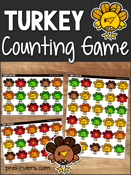 Turkey Counting Game: free printable Thanksgiving math activity 