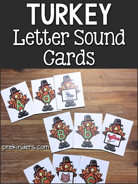 Turkey Letter Sound Cards printable