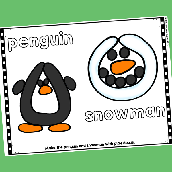 Winter Play Dough Fine Motor Printables