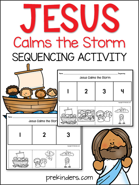 Jesus Calms Storm Bible Story Sequencing Activity