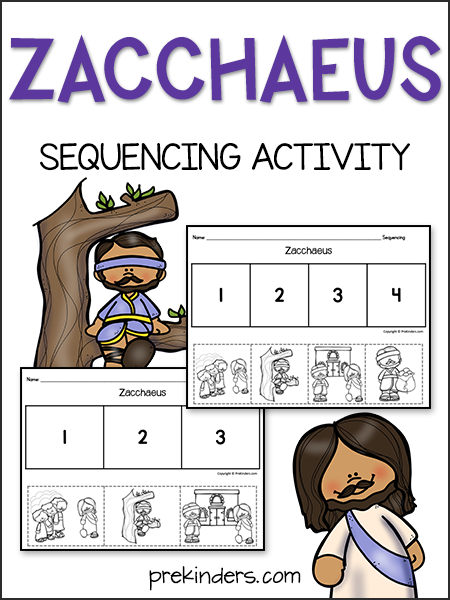 Zacchaeus Bible Story Sequencing Activity