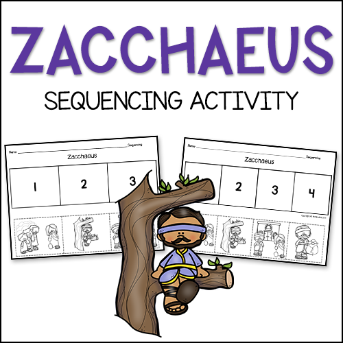 Zacchaeus Bible Story Sequencing Activity