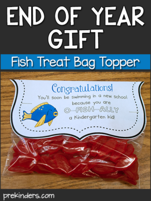 End of Year Gift Treat Bag Topper Fish