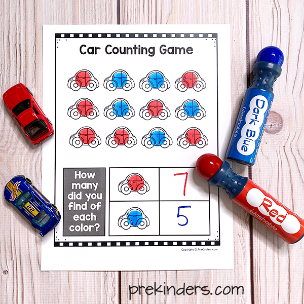 Car Counting Game Printable