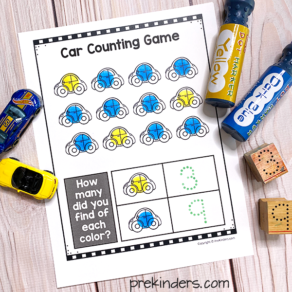 Car Counting Game Printable