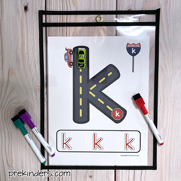 Letter Roads Printable with dry erase