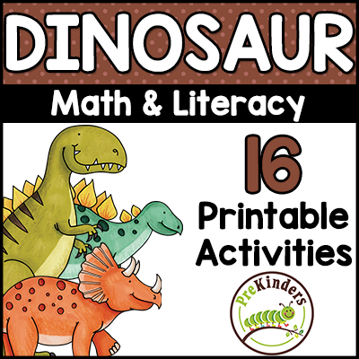 Dinosaur Math & Literacy Activities for Preschool, Kindergarten 