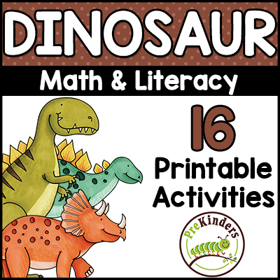 Dinosaur Math & Literacy Activities for Preschool, Kindergarten
