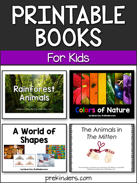 Printable Books Pre-K Preschool