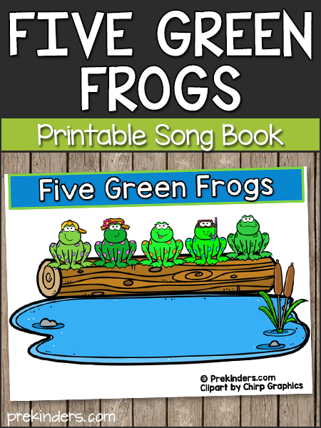 Five Green Frogs printable book