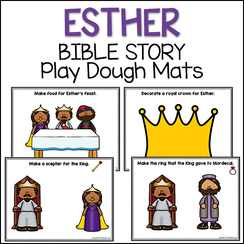 Esther Bible Story Play Dough Mats 