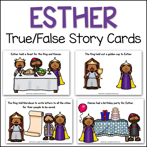 Esther Bible Story True False Cards
