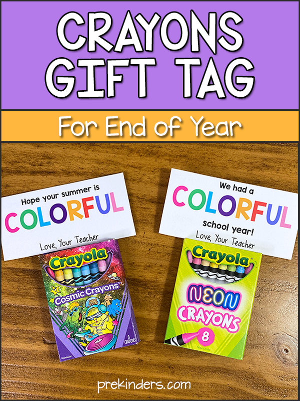 Crayons Colorful Year Gift Tag