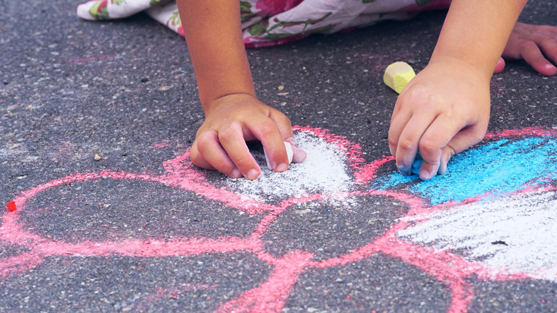 preschool end of year activities: sidewalk chalk