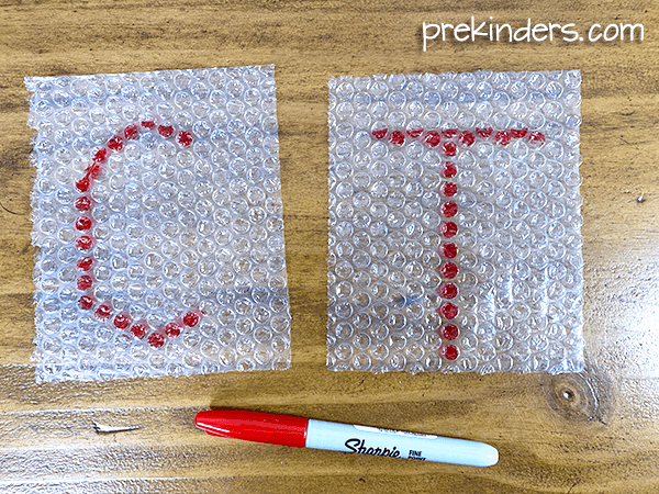 Bubble Wrap Tactile Letters