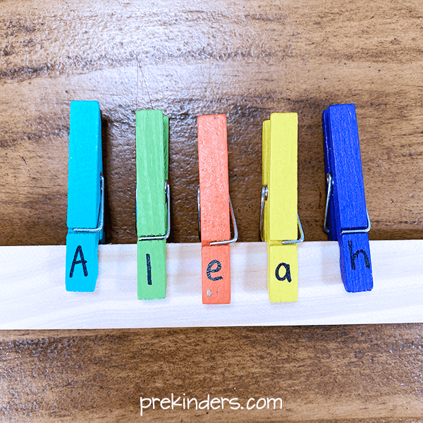 Spell Names with Clothespins