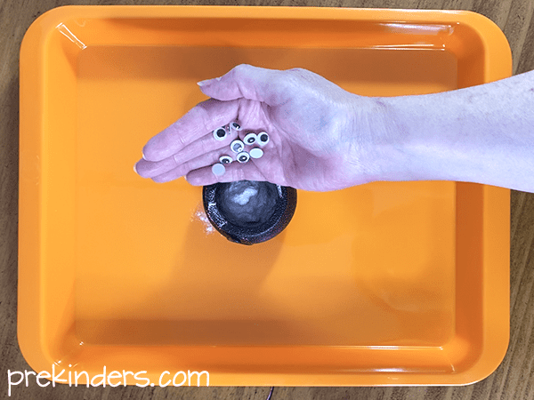 Halloween Science Experiment: add wiggle eyes