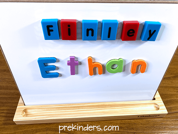 name activities for preschool with Magnet Letters