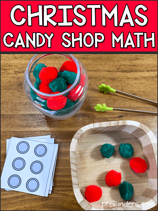 Pom Pom Game Christmas math candy shop counting