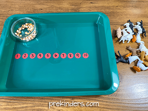 One to One Correspondence Counting: Feed Animals preschool activity