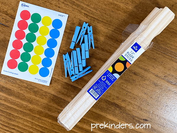 Paint Stick and Clips activity: Gather materials