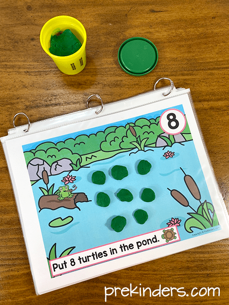 pond turtle play dough math mats