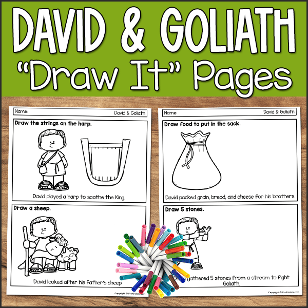 David and Goliath Bible Story Drawing Activity