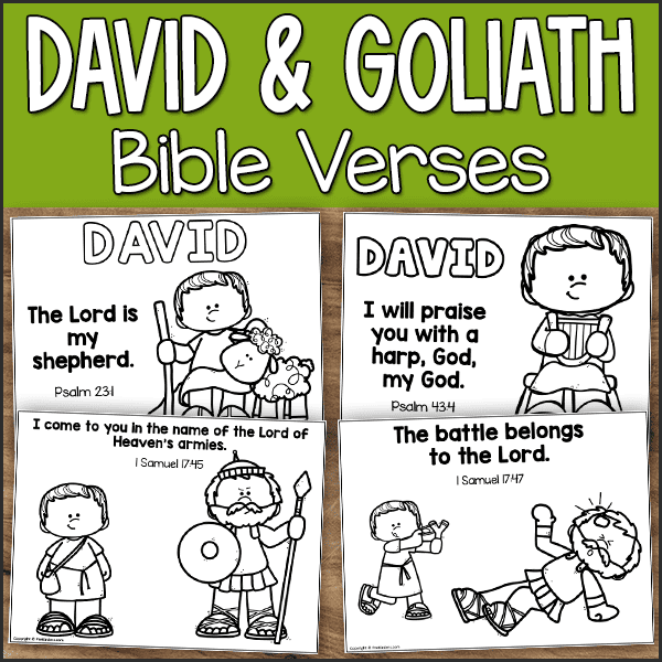 David and Goliath Bible Verse Sheets
